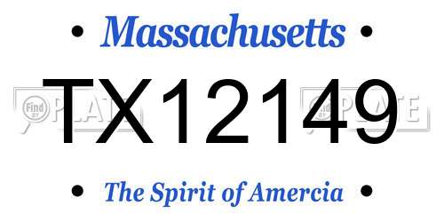 TX12149 Massachusetts License Plate