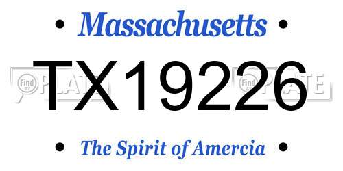 TX19226 Massachusetts License Plate
