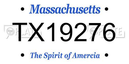 TX19276 Massachusetts License Plate