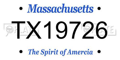 TX19726 Massachusetts License Plate
