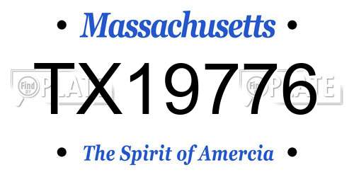 TX19776 Massachusetts License Plate