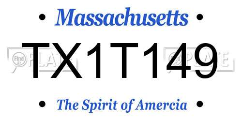 TX1T149 Massachusetts License Plate