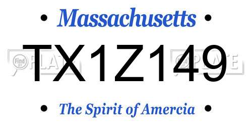 TX1Z149 Massachusetts License Plate