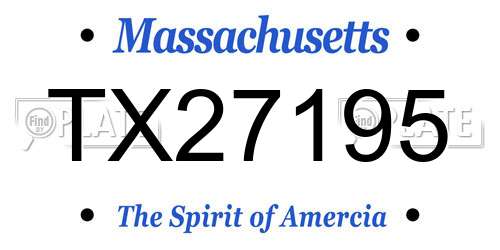 TX27195 Massachusetts License Plate