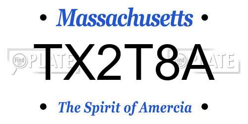 TX2T8A Massachusetts License Plate
