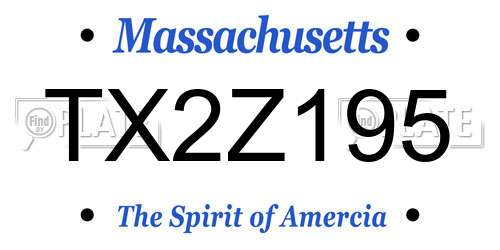 TX2Z195 Massachusetts License Plate
