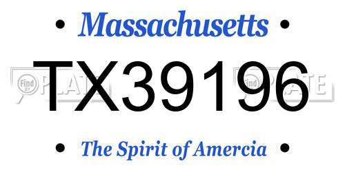 TX39196 Massachusetts License Plate