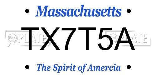 TX7T5A Massachusetts License Plate