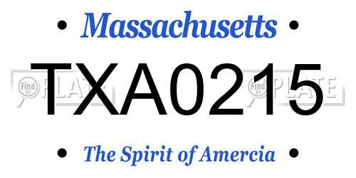 TXA0215 Massachusetts License Plate