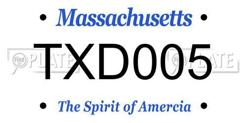 TXD005 Massachusetts License Plate