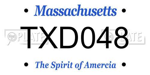 TXD048 Massachusetts License Plate