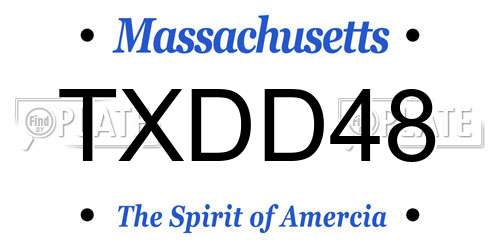 TXDD48 Massachusetts License Plate