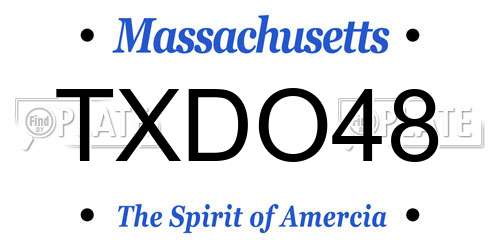TXDO48 Massachusetts License Plate