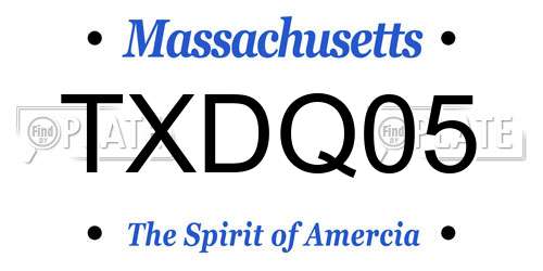 TXDQ05 Massachusetts License Plate