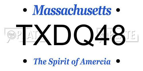 TXDQ48 Massachusetts License Plate