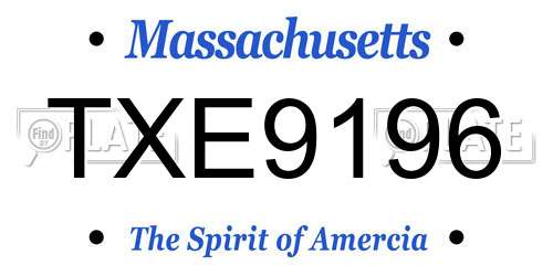 TXE9196 Massachusetts License Plate