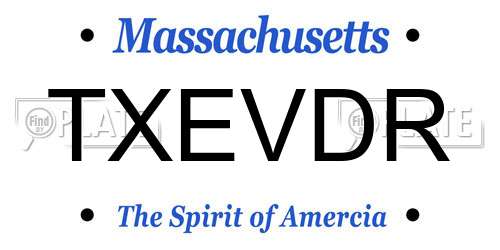 TXEVDR Massachusetts License Plate