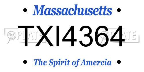 TXI4364 Massachusetts License Plate