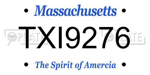 TXI9276 Massachusetts License Plate