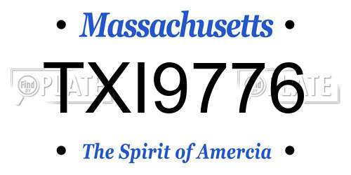 TXI9776 Massachusetts License Plate