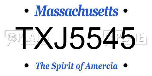 TXJ5545 Massachusetts License Plate