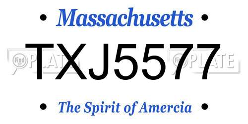 TXJ5577 Massachusetts License Plate