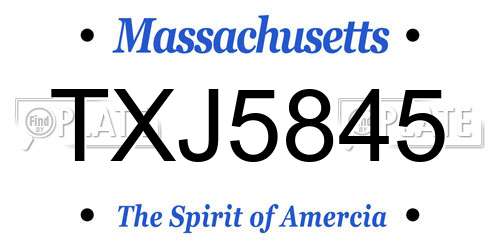 TXJ5845 Massachusetts License Plate