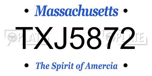 TXJ5872 Massachusetts License Plate