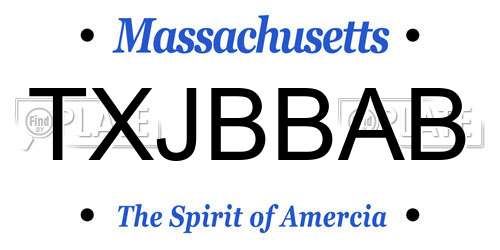 TXJBBAB Massachusetts License Plate
