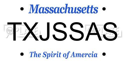 TXJSSAS Massachusetts License Plate