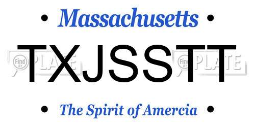 TXJSSTT Massachusetts License Plate