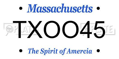 TXOO45 Massachusetts License Plate