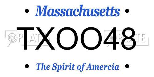 TXOO48 Massachusetts License Plate