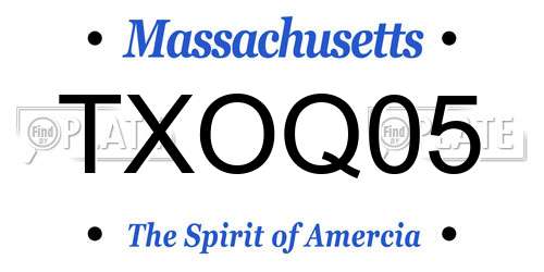 TXOQ05 Massachusetts License Plate