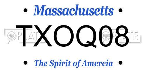 TXOQ08 Massachusetts License Plate