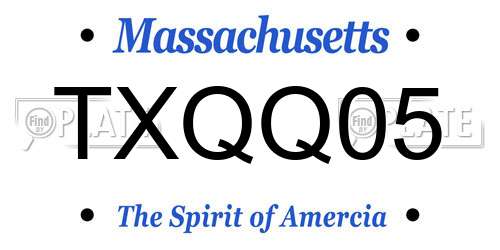 TXQQ05 Massachusetts License Plate