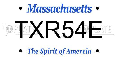 TXR54E Massachusetts License Plate