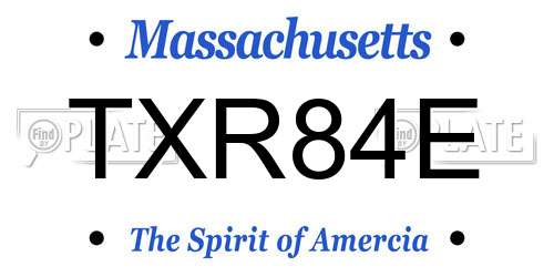 TXR84E Massachusetts License Plate
