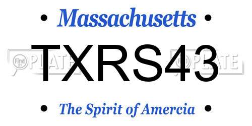 TXRS43 Massachusetts License Plate