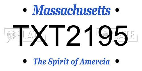 TXT2195 Massachusetts License Plate