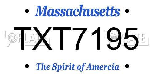 TXT7195 Massachusetts License Plate