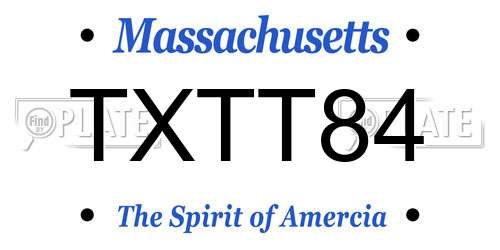 TXTT84 Massachusetts License Plate