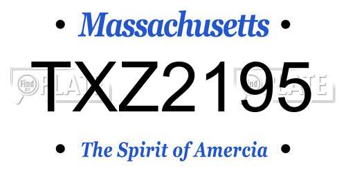 TXZ2195 Massachusetts License Plate