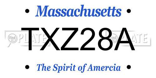 TXZ28A Massachusetts License Plate