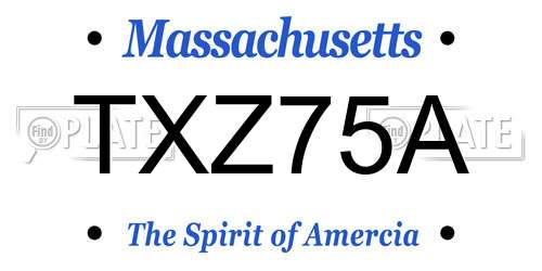TXZ75A Massachusetts License Plate