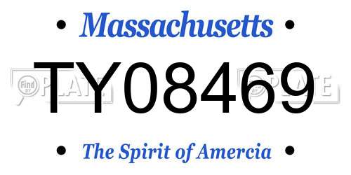 TY08469 Massachusetts License Plate