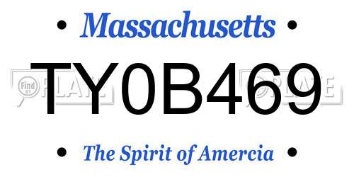 TY0B469 Massachusetts License Plate