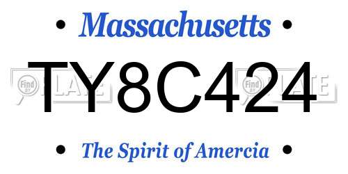 TY8C424 Massachusetts License Plate