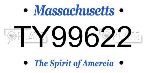 TY99622 Massachusetts License Plate