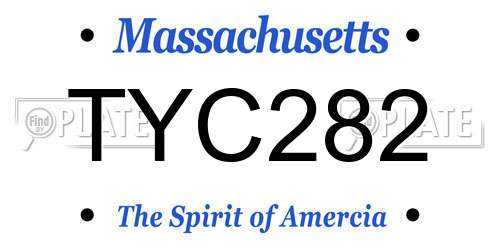 TYC282 Massachusetts License Plate